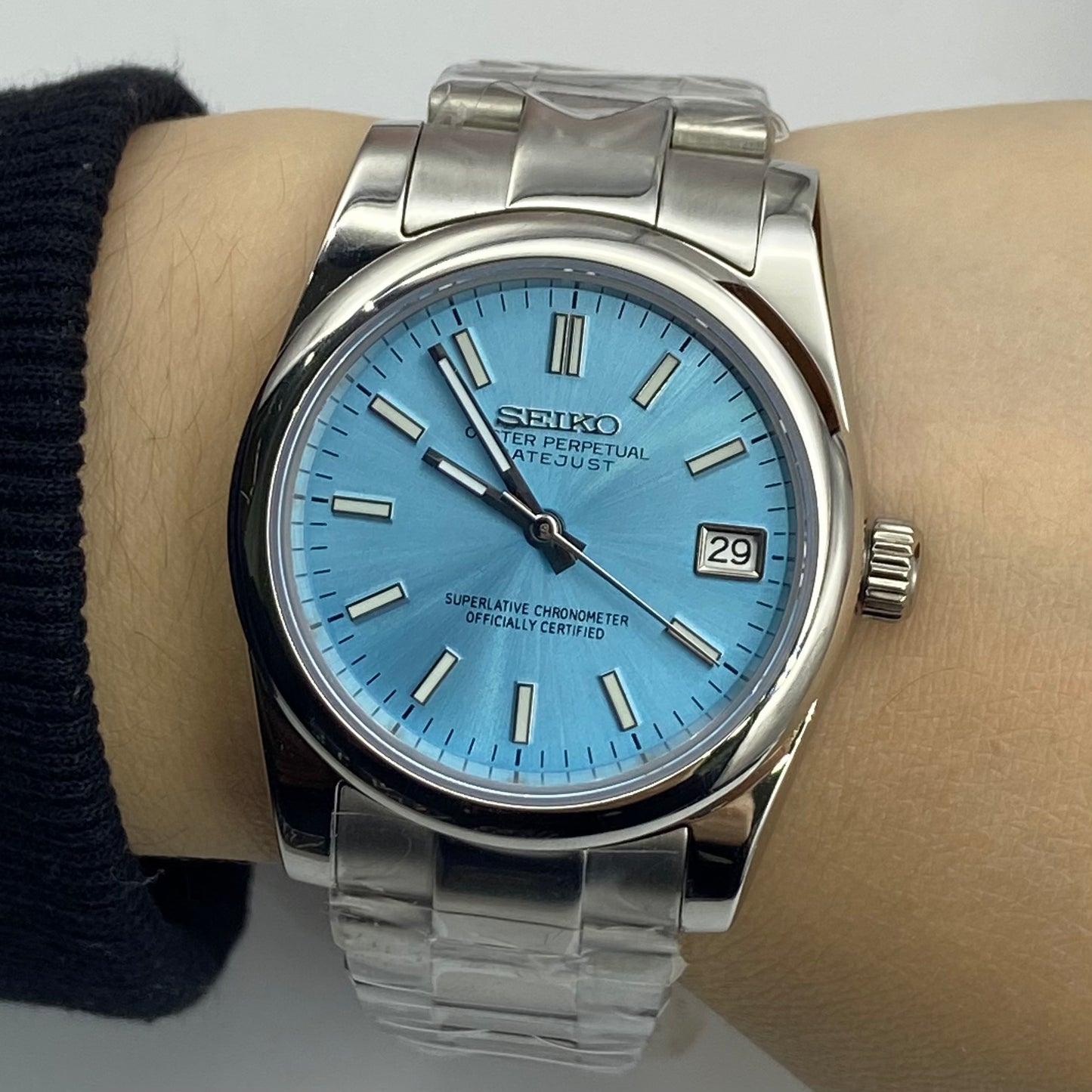 Seiko Mod Datejust – Ice Blue Dial