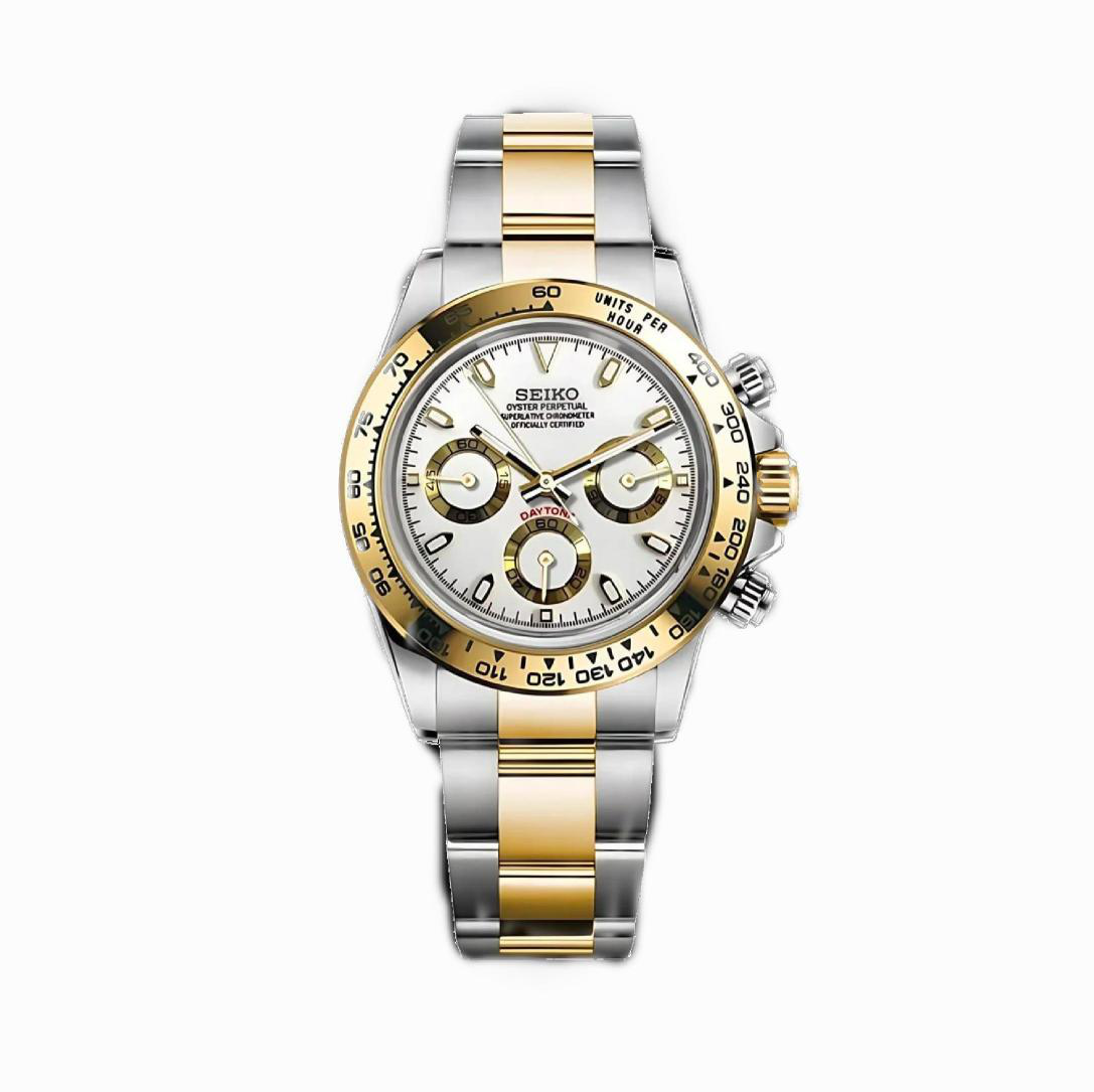Seiko Daytona Mod Two Tone Gold W/White