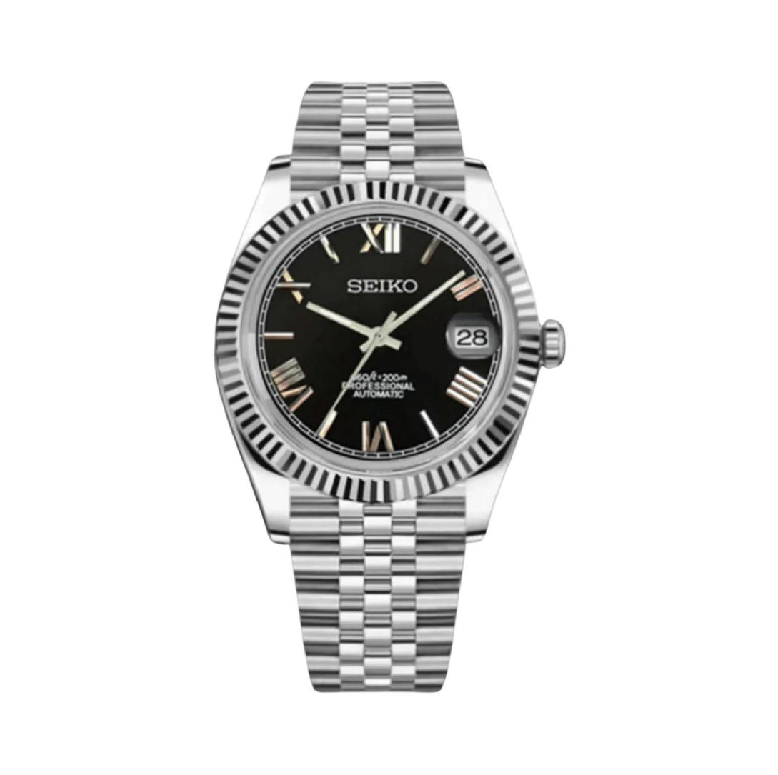 Seiko DateJust Mod Black Roman