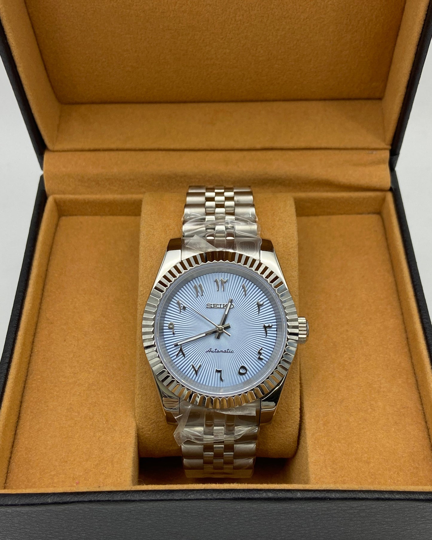 Seiko Mod Datejust – Gulf Blue Arabic Dial