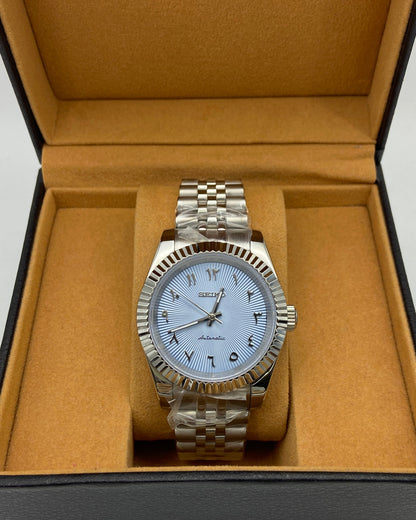 Seiko Mod Datejust – Gulf Blue Arabic Dial