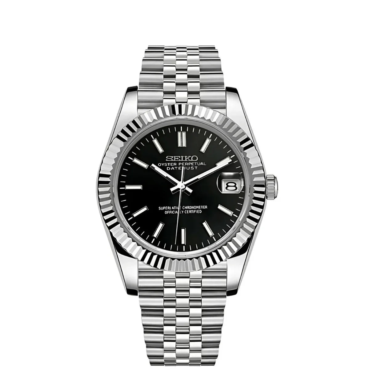 Seiko Mod Datejust – Obsidian Black Dial