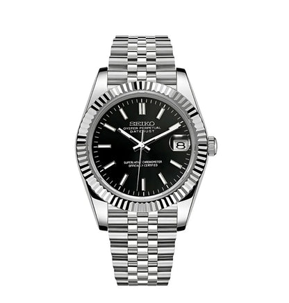 Seiko Mod Datejust – Obsidian Black Dial
