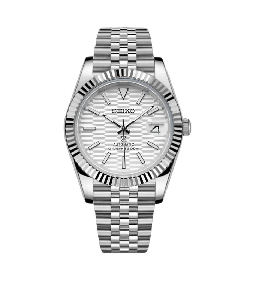 Seiko DateJust Mod Textured White