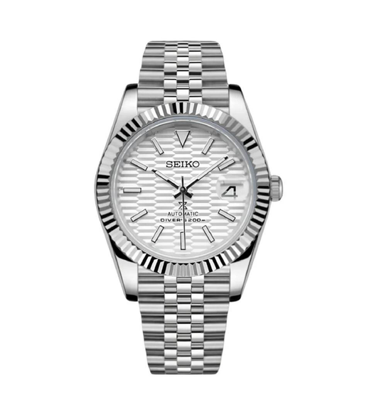Seiko DateJust Mod Textured White