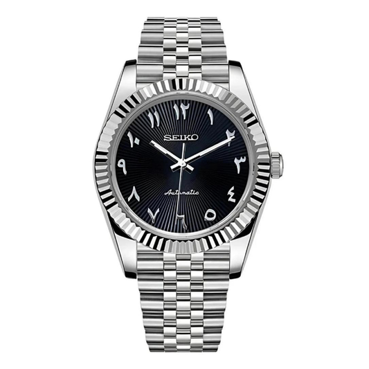 Seiko Mod Datejust Black Textured
