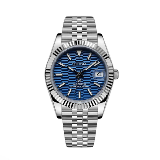 Seiko Datejust Mod Textured Blue