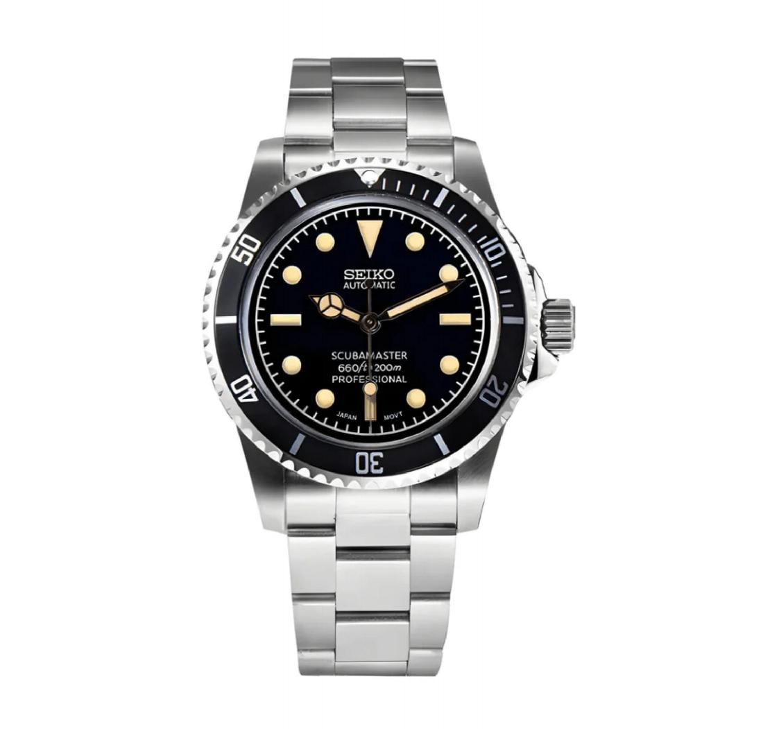 Seiko Mod Submariner Vintage Black