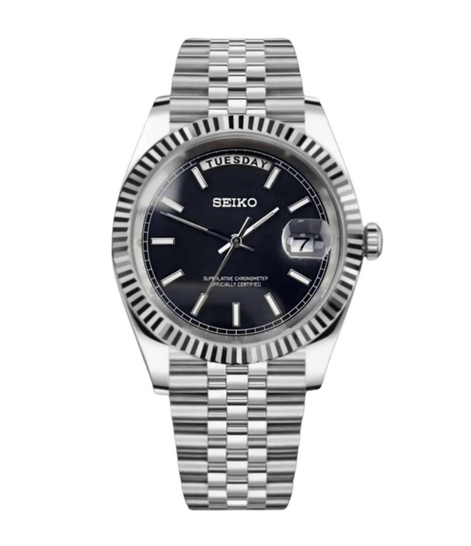 Seiko Mod Day-Date Black